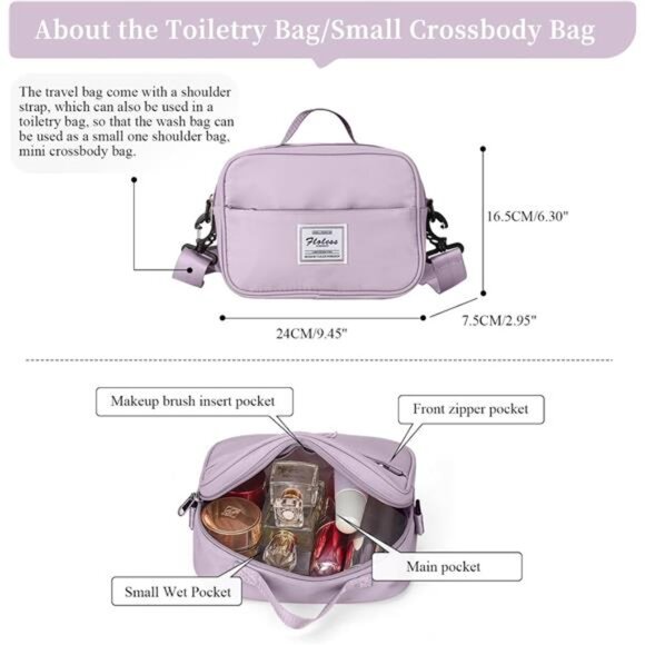 Weekender Bags for Women,Personal Item Travel Bag with Shoes Compartment - Picture 5 of 7